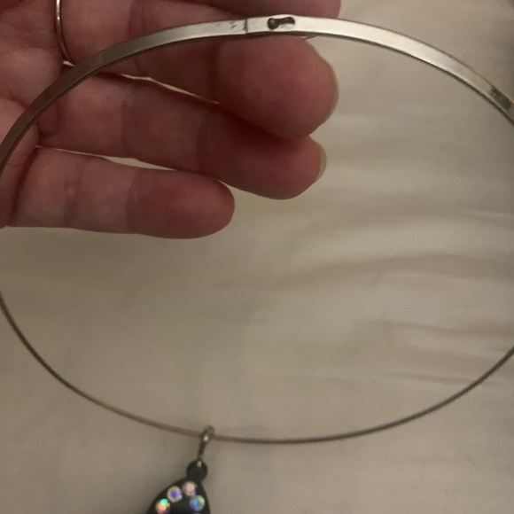 Nice silver choker with one pendant - Picture 2 of 4